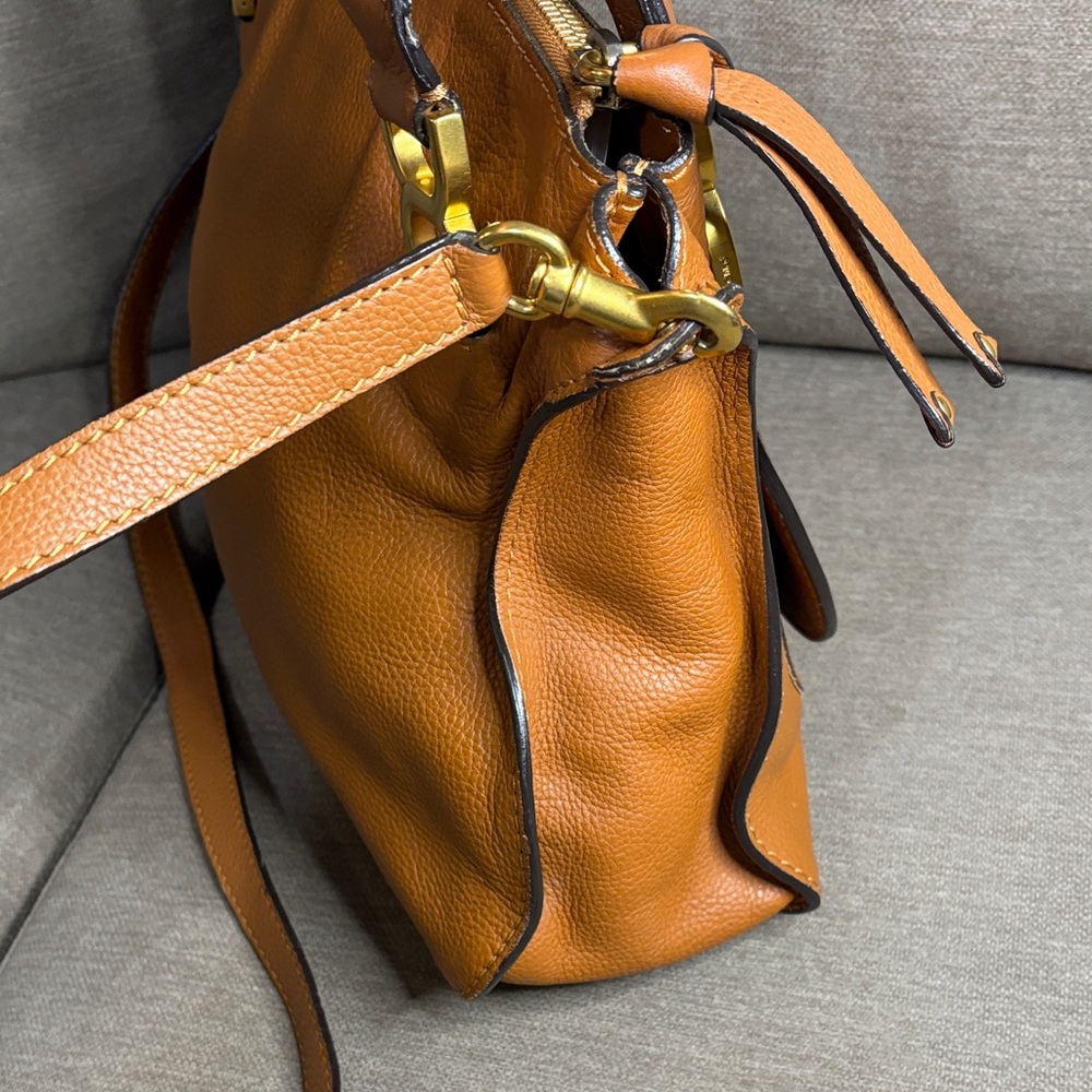 Chloe Marcie Medium Leather Satchel Crossbody Bag w/ Detachable Strap Authentic - Picture 4 of 10